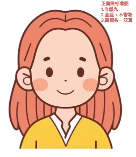 正面照示例